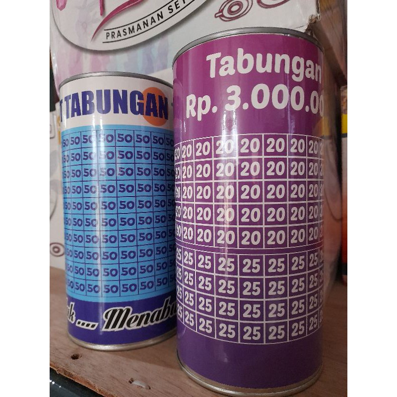 TABUNGAN TARGET ukuran s/CELGENGAN/TABUNG/UANG/TARGET