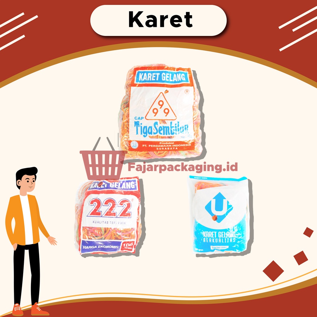 Karet Gelang Pentil Kemasan 100gram