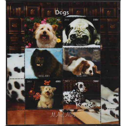 

Perangko Filateli I55 Malawi MNH Cinderella Miniature Sheet 2011 Dogs