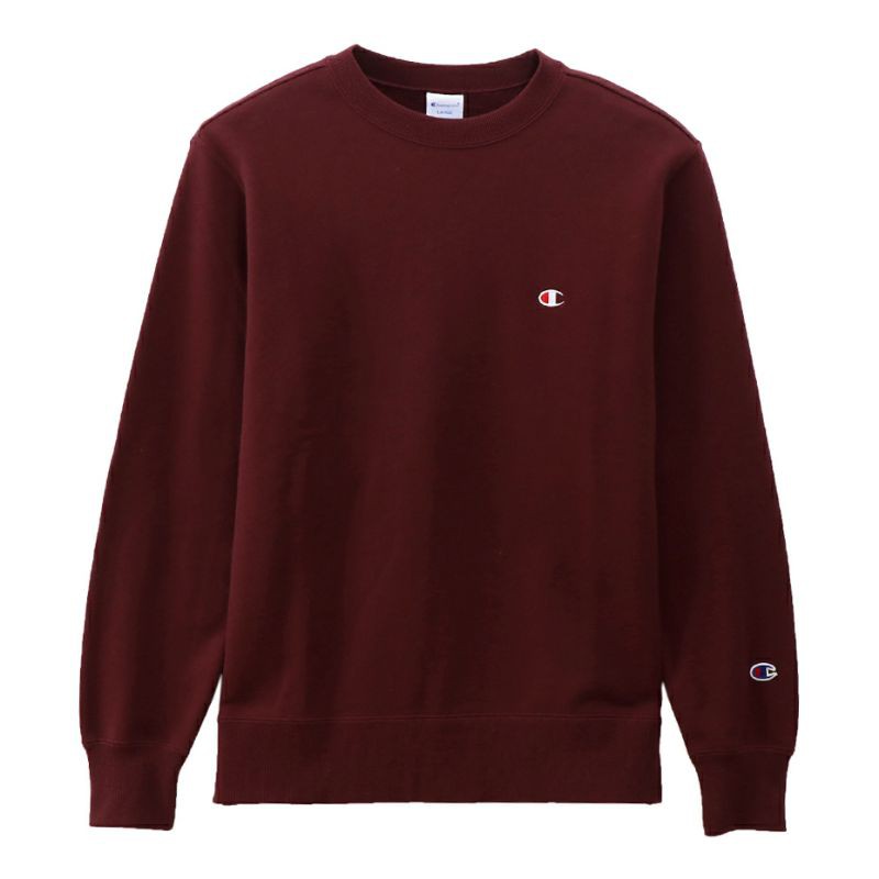 Sweater Crewneck Basic Champion Original Japan Market Sisa Ekspor Warna Maroon