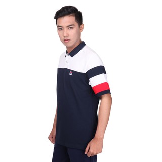  FILA  Baju  Polo Pria Rugani II White Red Navy Shopee 