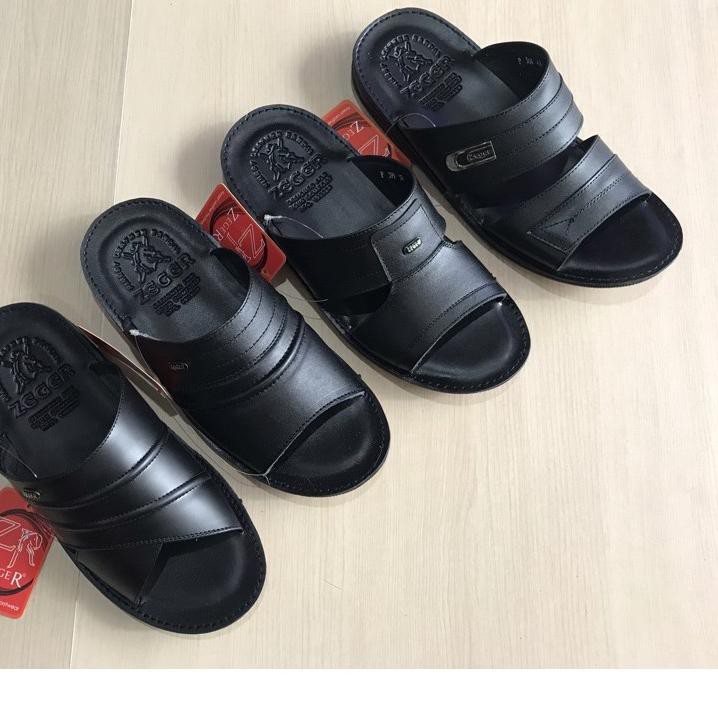 ☟ Sandal Kulit Slop Pria Zeger-Sendal Kulit Cowok Dewasa Zeger P 38-43/Original ❃
