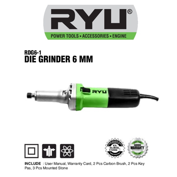 Ryu RDG -1  Mesin Die Grinder 6 Mm / Mesin Tuner/ Mesin Gerinda Botol 6 Mm RDG 6-1