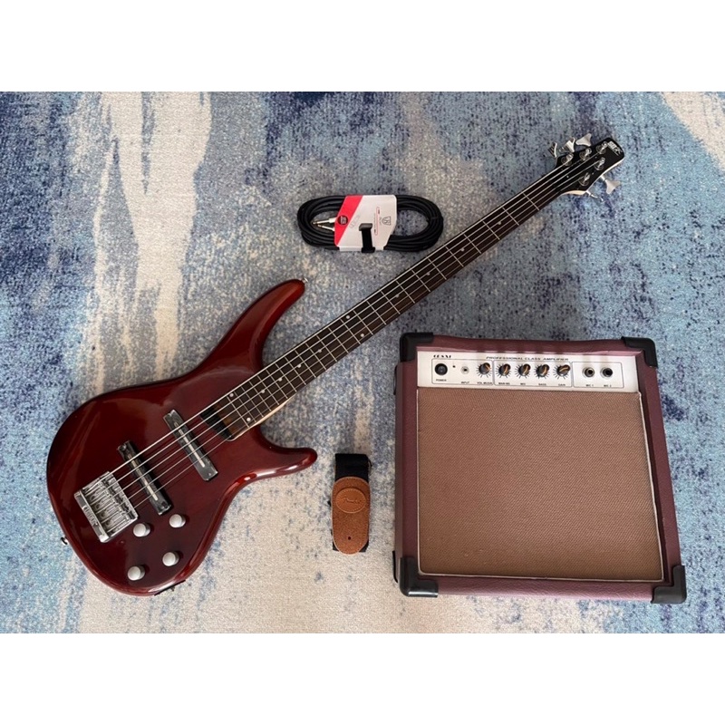 Paket Bass Ibanez Soundgear 5 SDGR Warna Coklat