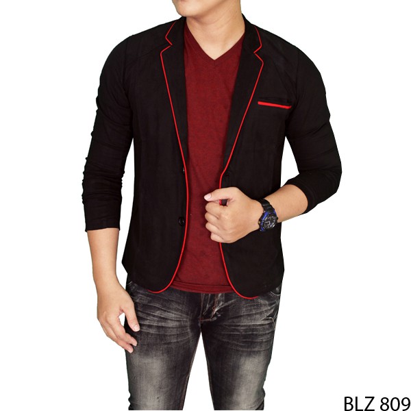 Blazer Keren Untuk Pria Katun Hitam BLZ 809