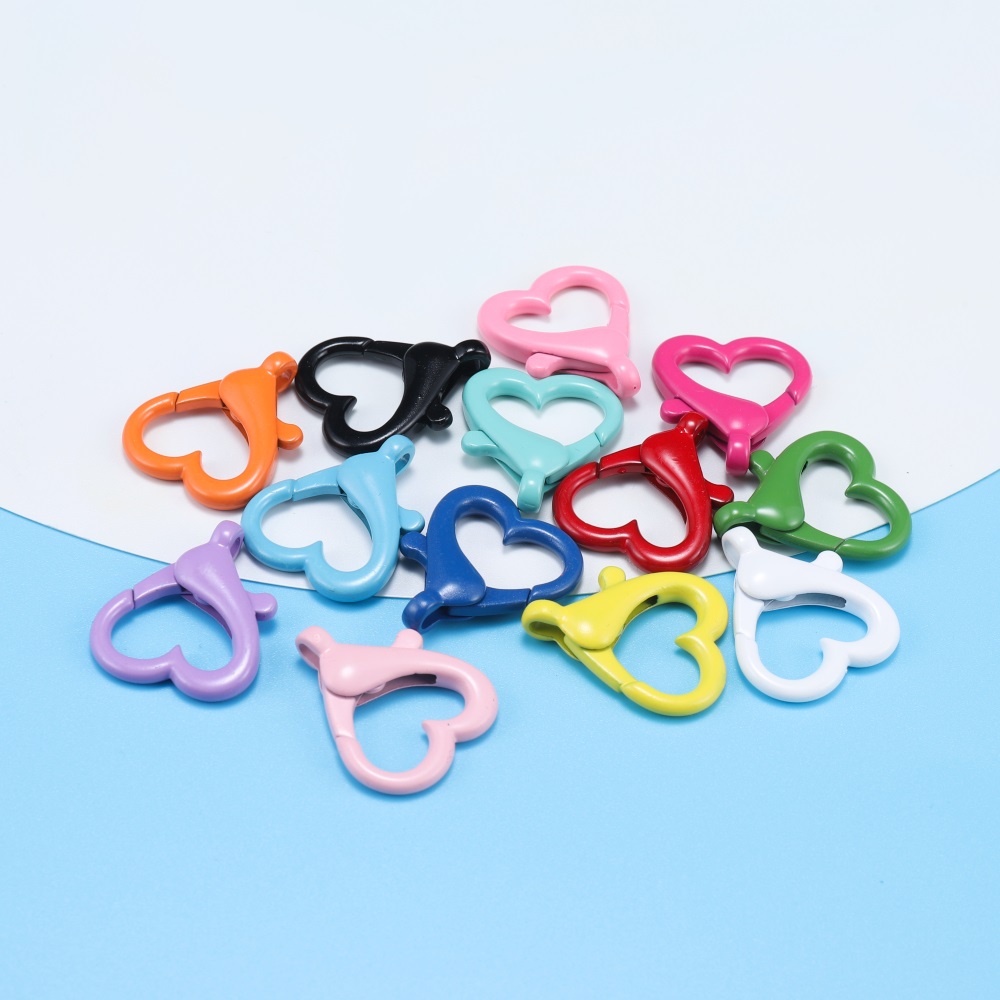 Ready stock Alloy Heart-shaped lobster clasp keychain diy key ring Leather bag hook （10pcs/pack）