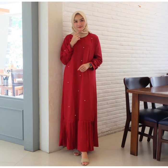 New/Gamis Terbaru/Gamis Lubi Sakina/Lubi Gamis Ibu Sakina/Lubi Sa GB251 [Maxi Sarita Maroon Ni]Maxi