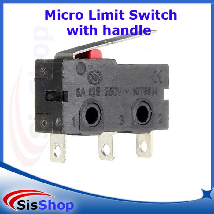 MICRO LIMIT SWITCH dengan GAGANG 250V 3A NO / NC SPDT 3 PIN