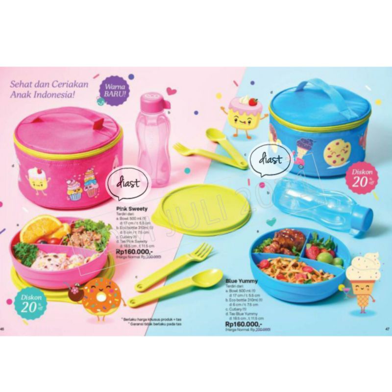 Tupperware pink sweety/blue yummy