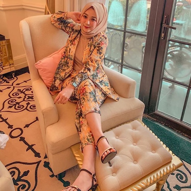 Set Blazer Zara Flower Original Bangkok