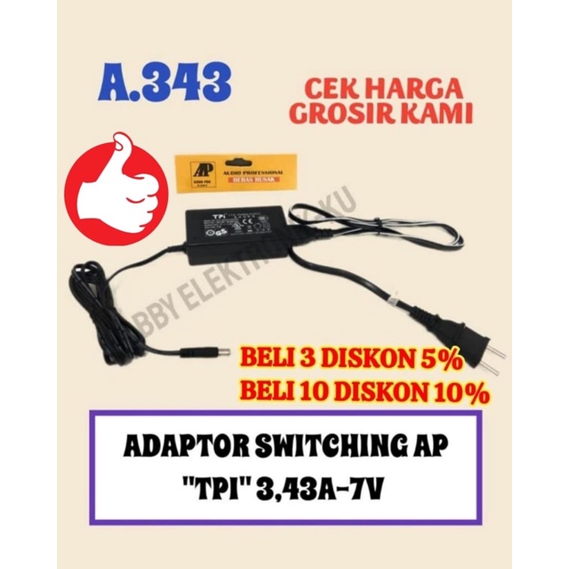 ADAPTOR ORIGINAL AP “TPI” 3,43A - 7V=6V SWITCHING