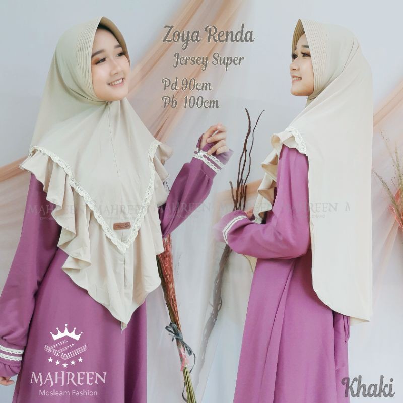 Khimar zoya renda jersey super