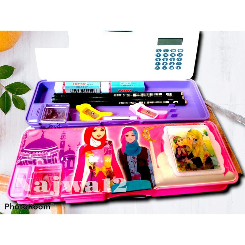 

KOTAK PENSIL KARAKTER/ TEMPAT PENSIL KALKULATOR+SERUTAN