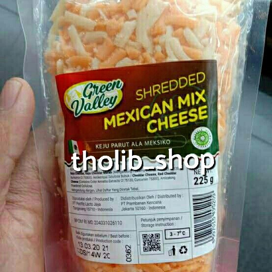 

green valley shredded mexican mix cheese 225gr