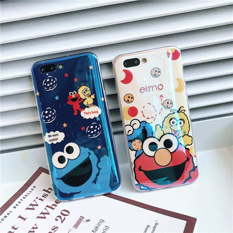 Hologram Case Elmo Oppo A5 A9 A31 A3s A5s A7 A1k Realme C2 Vivo S1 Y12 Y15 Y17 Y91 Y93 Y95 Casing