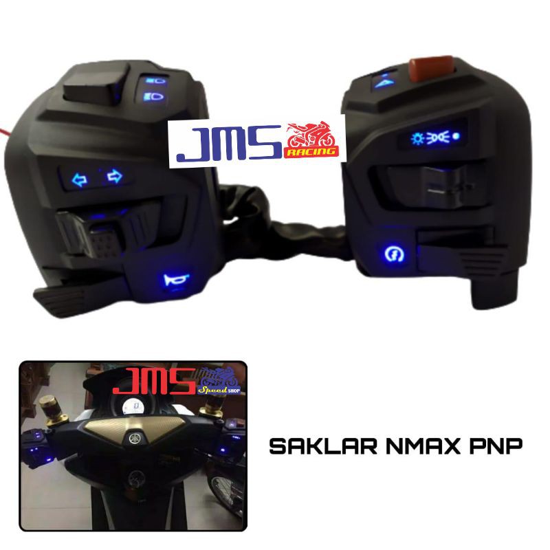 Saklar yamaha nmax ktc kytaco original kiri dan kanan plus lampu led biru komplit set pnp