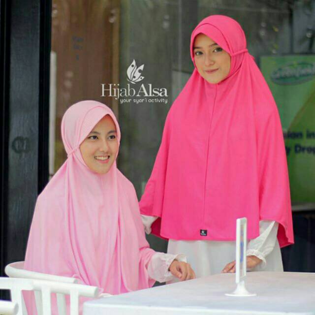 Khimar syari bergo kaos tali instan