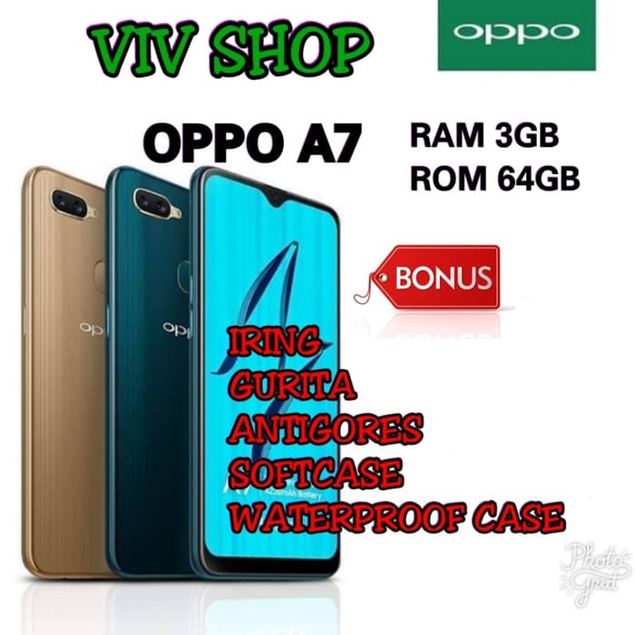 OPPO A7 RAM 3 64 GARANSI RESMI OPPO 1 TAHUN - Biru Cemerlang
