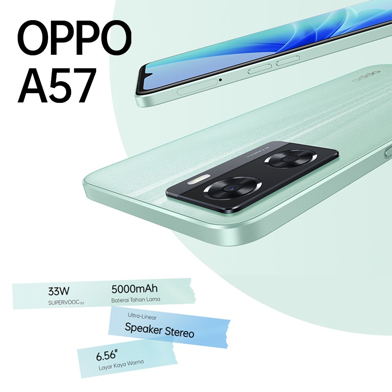 OPPO A57 4GB/64GB [5000mAh, 33W SuperVOOC, RAM Expansion, Ultra-Linear Stereo Speaker, OPPO Glow