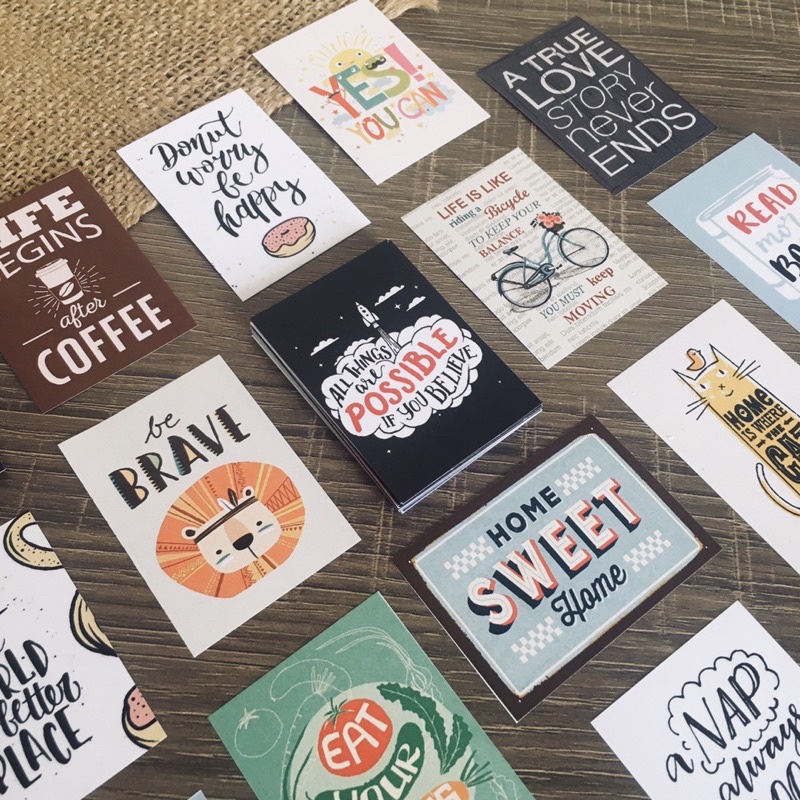 

50 pcs Deco Mini Paper Quotes Kertas Scrapbook Journal by Postale