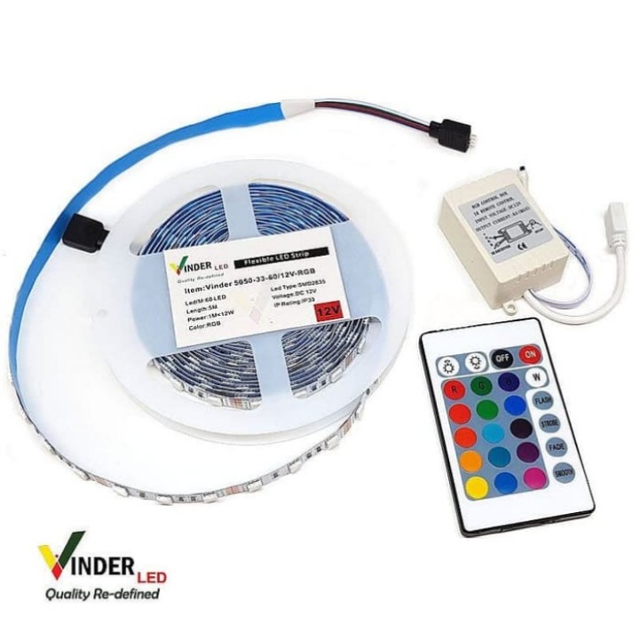 Vinder 12V Indoor RGB LED strip RGB 12V 12 Volt 60 / 300 Mata LED SMD5050
