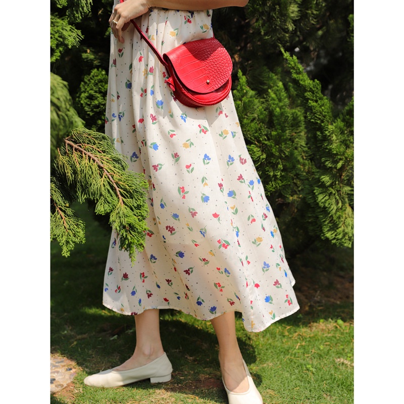 [COD] LB - Dress motif bunga simple / Dress wanita terbaru / Dress fashion import / D143