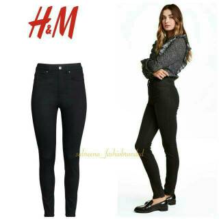 RESTOCK CELANA  PANJANG WANITA H  M  HNM BLACK SKINNY TROUSER 