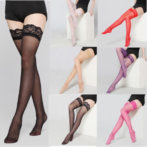 Kaos Kaki Stocking Stoking Wanita Sepaha Sexy Bahan Berkualitas Transparan WARNA HITAM MERAH CREAM P