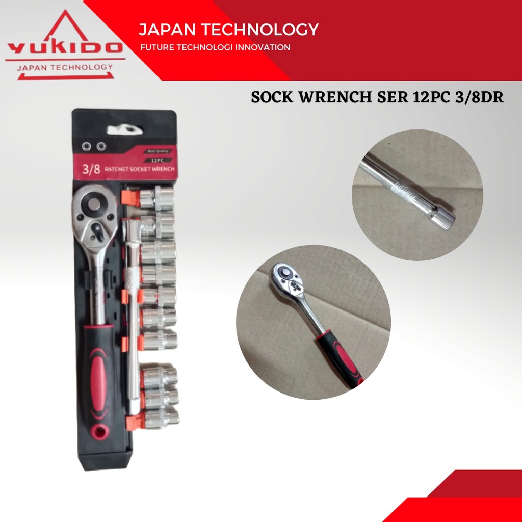 SUPER CUCI GUDANG !! kunci pas CR-V Drive socket wrench set 1/2 1/4 3/8 Handle 32 / 12 pcs socket