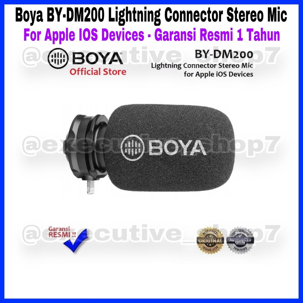 Boya BY-DM200 Lightning Connector Stereo Mic - For Apple IOS Devices - Garansi Resmi 1 Tahun