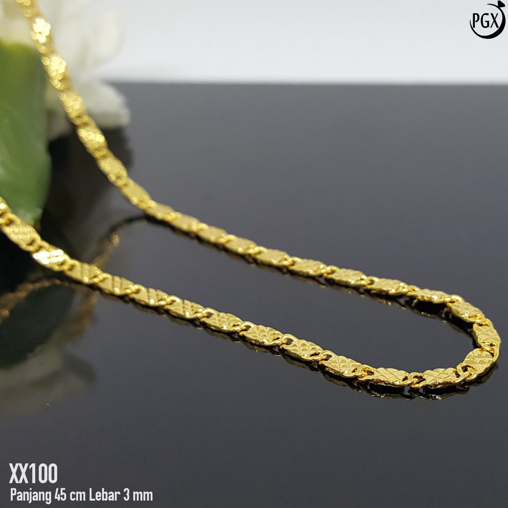 PGX Kalung Pria Wanita Xuping Perhiasan Lapis Emas Aksesoris Fashion Premium - XX100