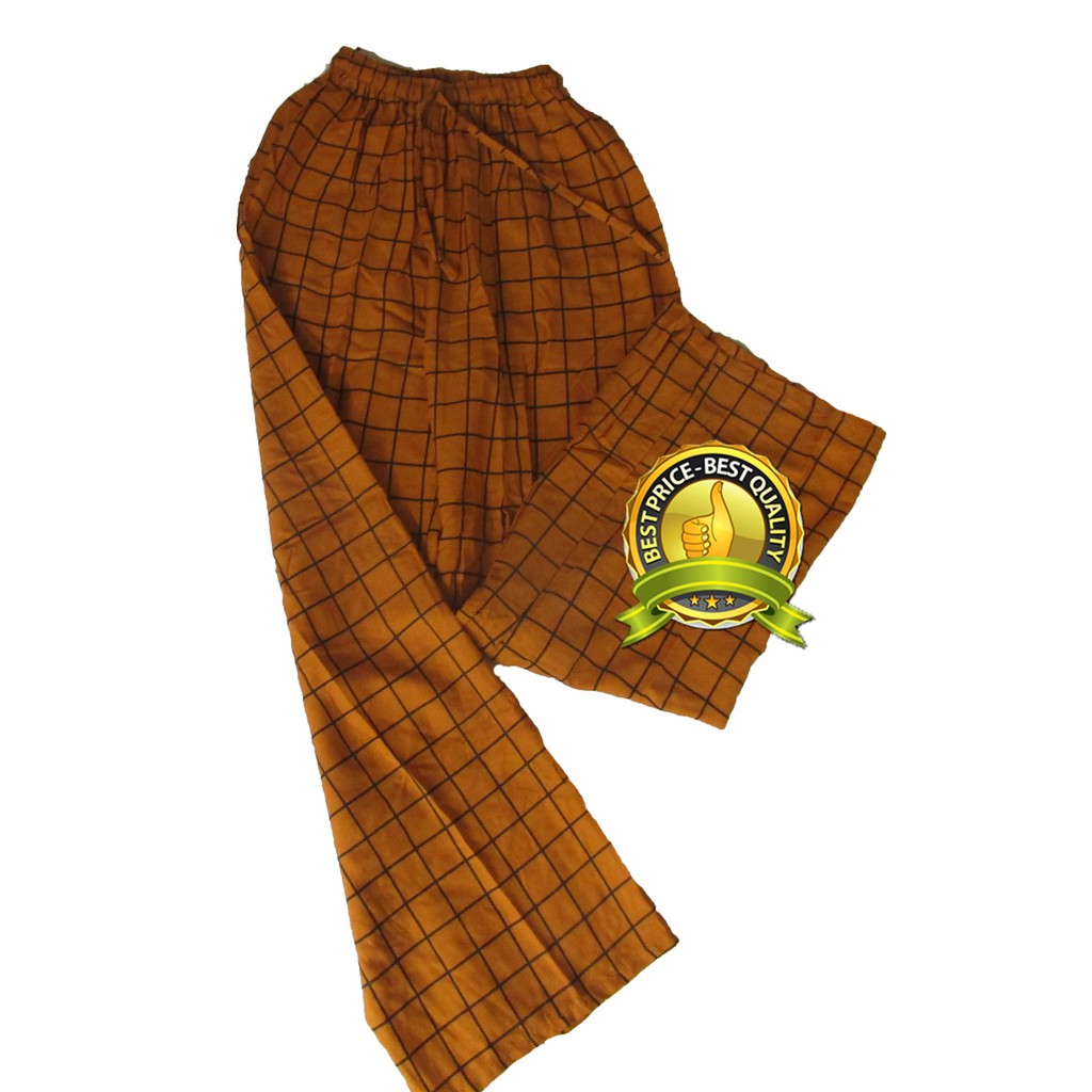 Jnanashop Celana Kulot motif kotak garis Bahan Rayon Adem khas dari bali