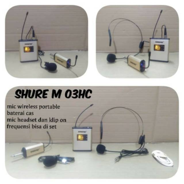 Mic wireless portable   SHURE     M 03 HC