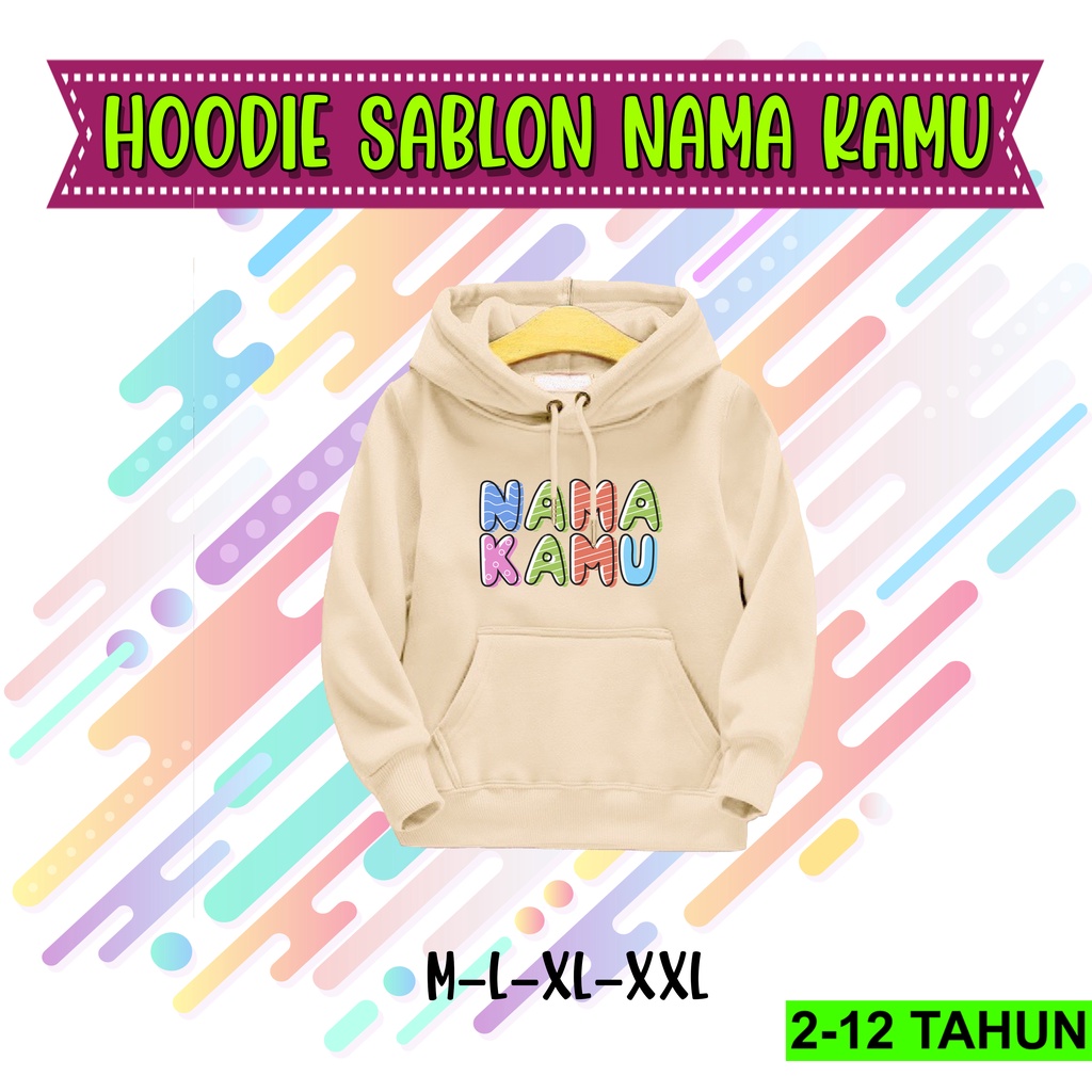 Hoodie Anak Custom Nama Jaket Anak Usia 2 - 12 Tahun Sweeter Cewek Cowok terbaru Switer Request Nama Laki Laki Perempuan