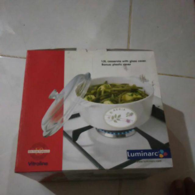 Maxim Luminarc Aeria Panci Keramik Tahan Panas / Dingin 1.5l/18cm + Tutup Kaca