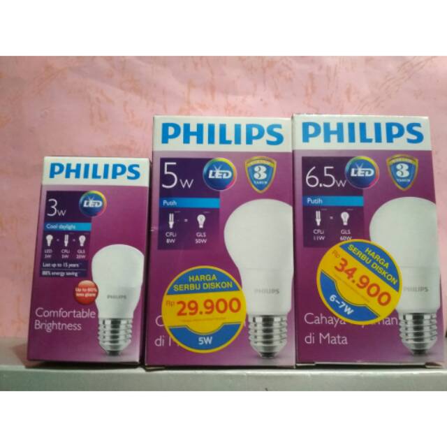 Philips Led 3 watt 5 watt 6.5 watt
