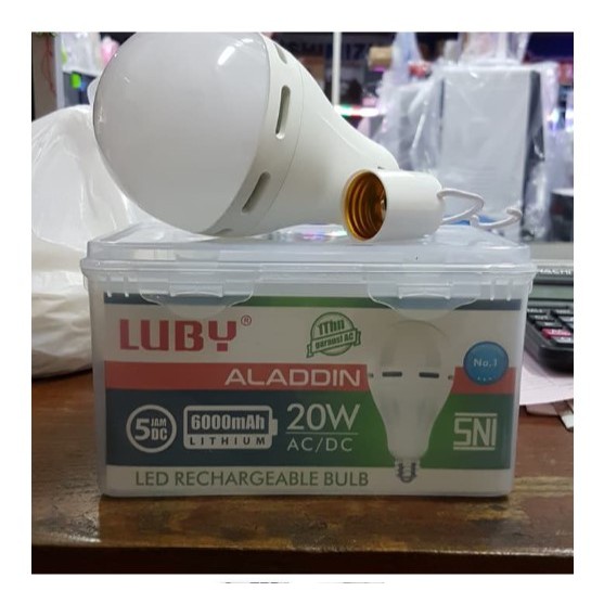 Lampu LED Luby Emergency Aladdin 20W Putih Bulb Lithium