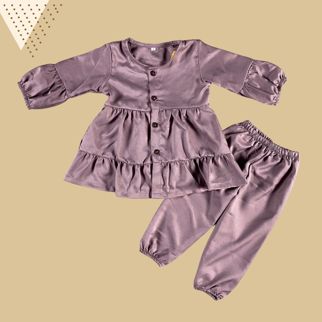 1-4TH SETELAN ANAK FREYA POLOS ONESET ANAK BY MYBEE Versi 2-MAUVE