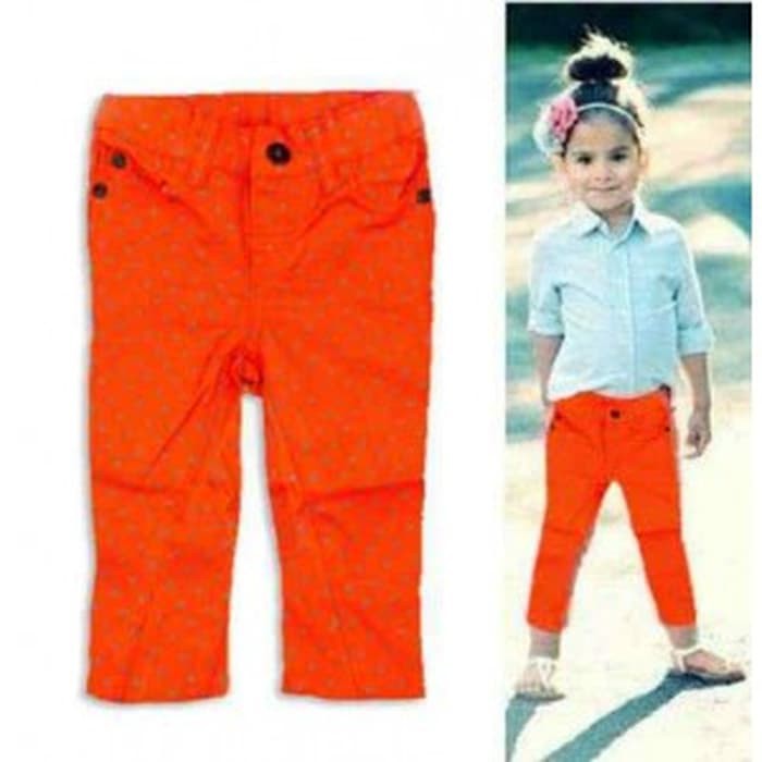 Celana SMART BABY JEANS POLKADOT ORANGE NH