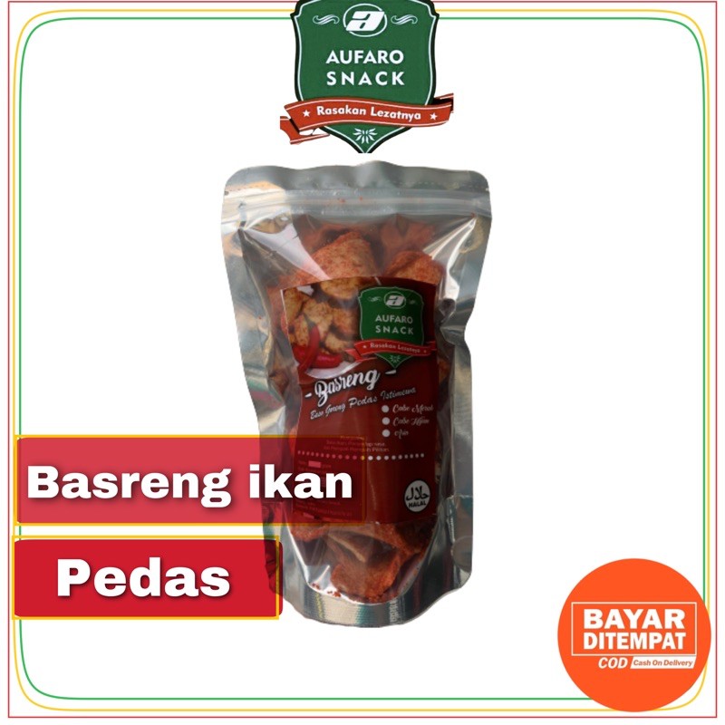 BASRENG PEDAS MURAH 50 gr AUFARO SNACK KERIPIK BASRENG PEDAS BANDUNG