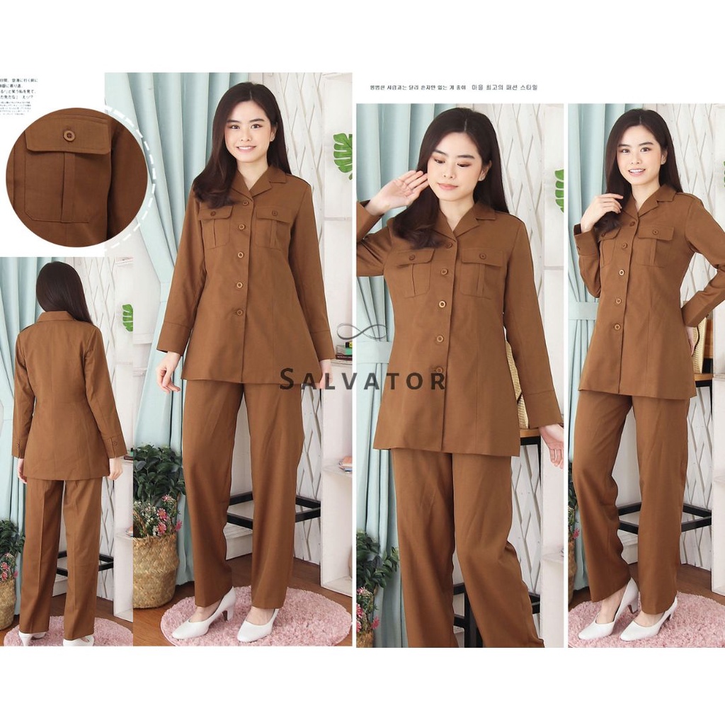 BLAZER WANITA / Seragam PNS / Baju PDH PNS Wanita / Baju Dinas Pemda Wanita / Baju Khaki PNS Wanita 