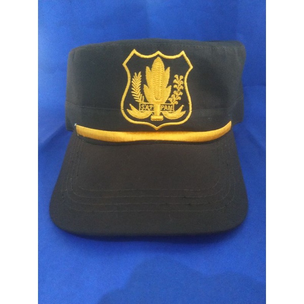 TOPI SATPAM TERBARU MODEL KOMANDO TOPI SATPAM WARNA COKLAT TUA