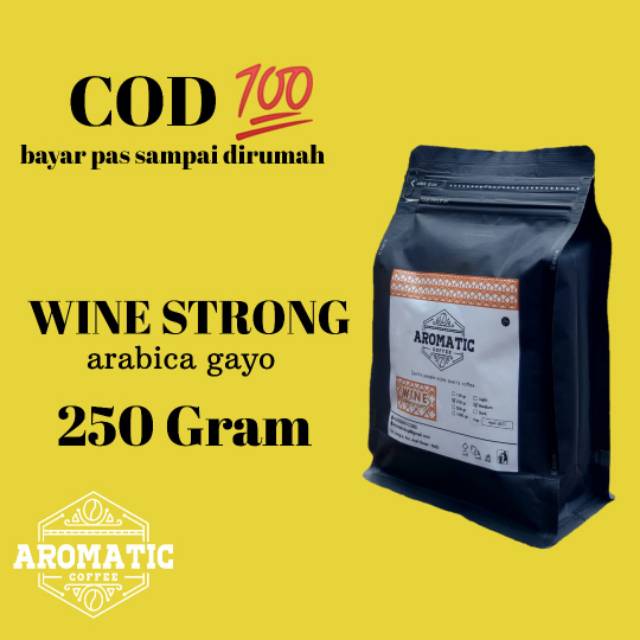 

Bubuk Kopi Arabica Gayo Wine Strong 250 Gram Khas Aceh