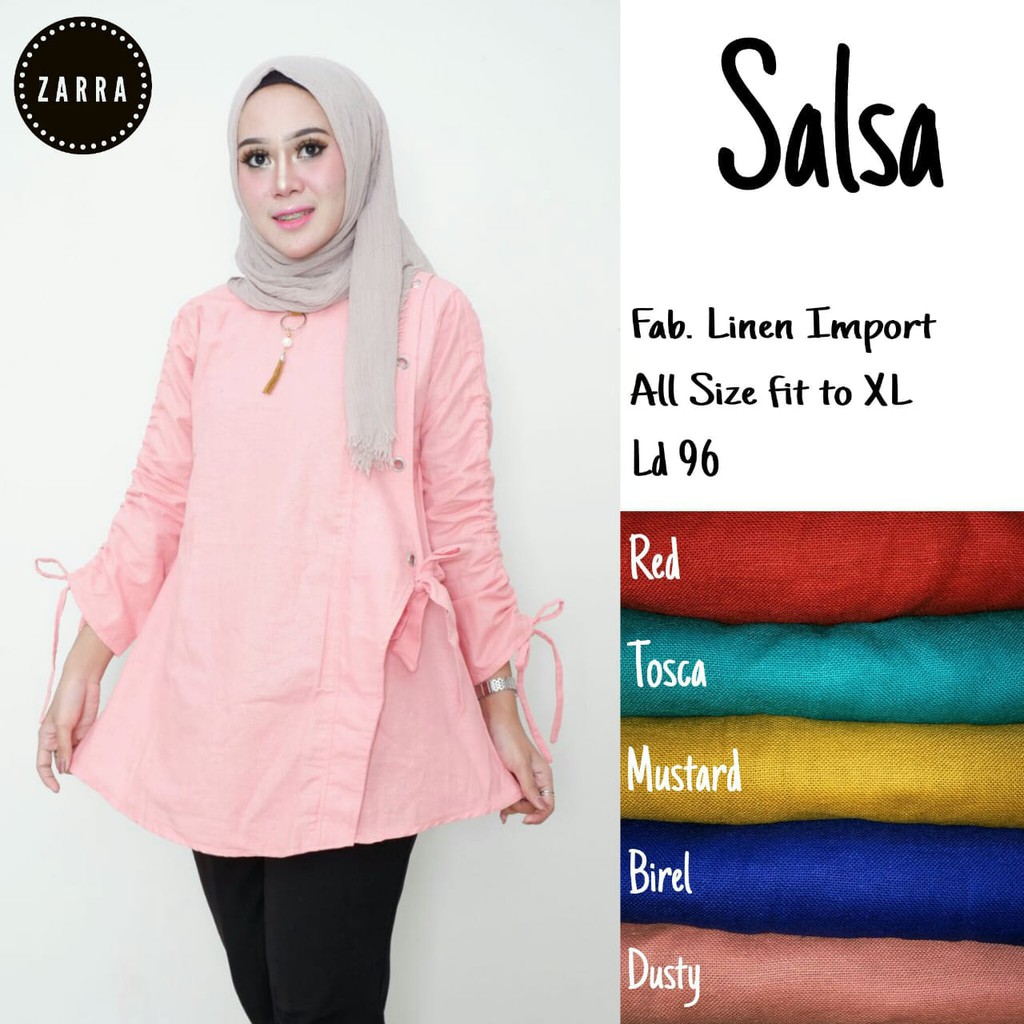 SALSA TUNIK MOTIF POLOS BAHAN LINEN IMPORT ORIGINAL BY ZARA