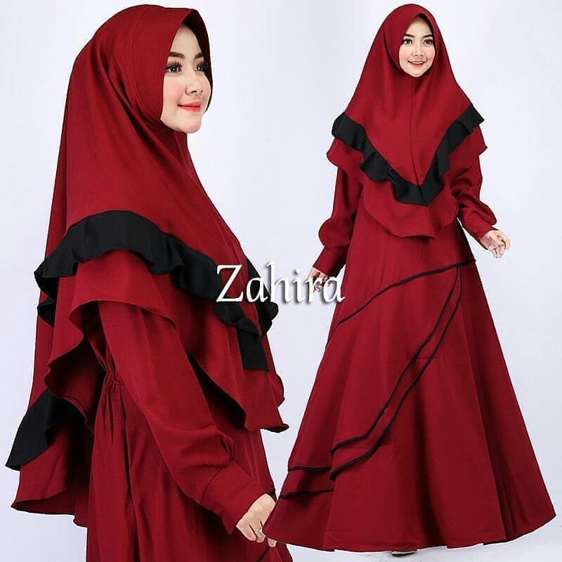 baju muslim dress gamis wanita elegan terbaru Moscrepe zahira syari ik