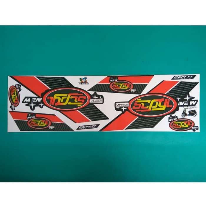 stiker striping motor scoopy scpyl merah