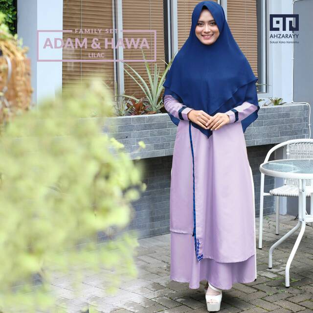Gamis Hawa Lilac/Gamis Ahzarayy/Sarimbit Keluarga/Baju Couple Keluarga