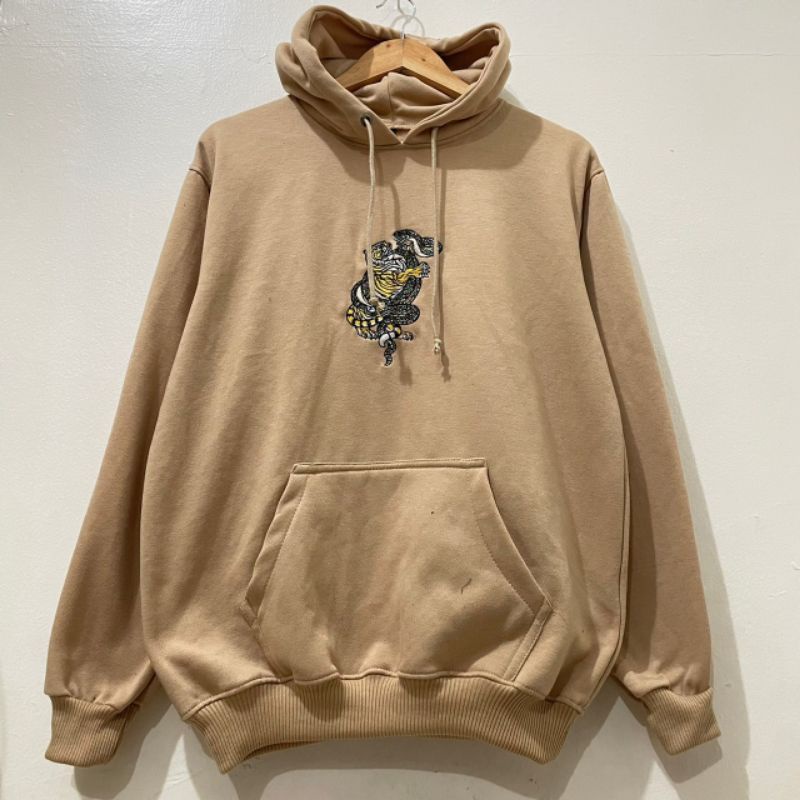 Hoodie H&M Tiger And Snake Beige/Cream Original