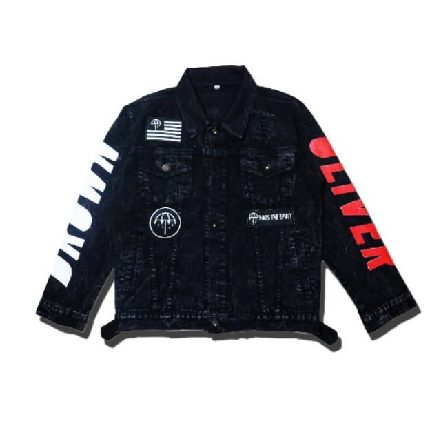 Jaket jeans jaket denim Jaket Jeans Lukis Bring Me The Horizon