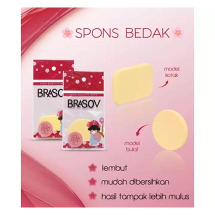 BRASOV Spons Bedak / Foundation 1 Pcs Sponge Puff Make Up Tools Fondation Powder Kotak Bulat